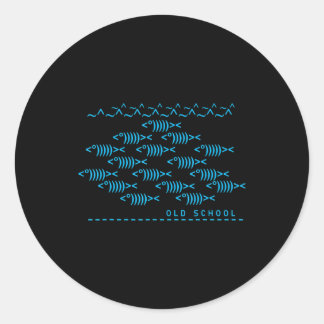 Sticker Rond Texte Clavier Informatique Nerd Vieux École