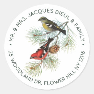 Sticker Rond Texte de l'image personnalisée de l'oiseau de croi