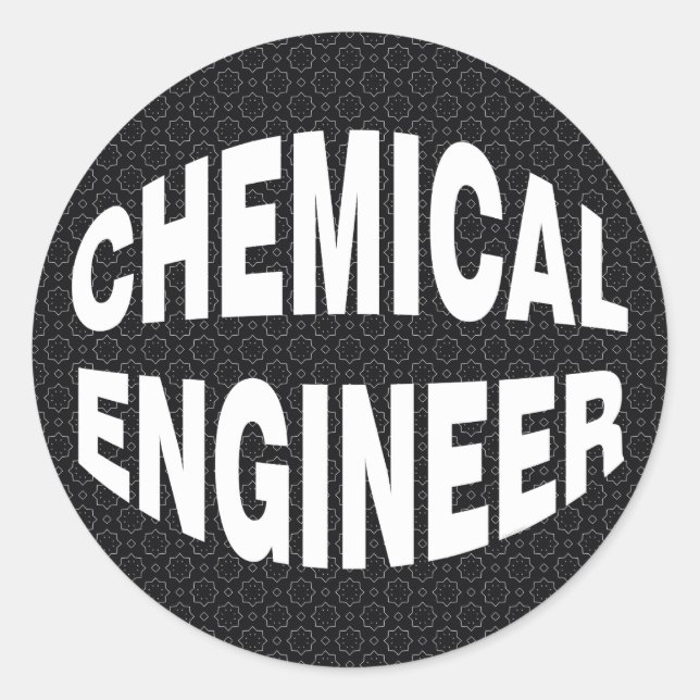 Sticker Rond Texte de l'ingénieur chimique blanc en bulle (Devant)