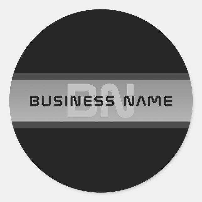 Sticker Rond Texte en calques personnalisable moderne | Noir et (Devant)