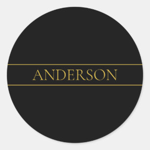 Sticker Rond Texte et lignes Gold personnalisables