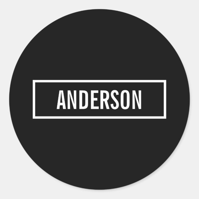 Sticker Rond Texte modifiable moderne dans le cadre style logo  (Devant)