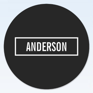 Sticker Rond Texte modifiable moderne dans le cadre style logo 