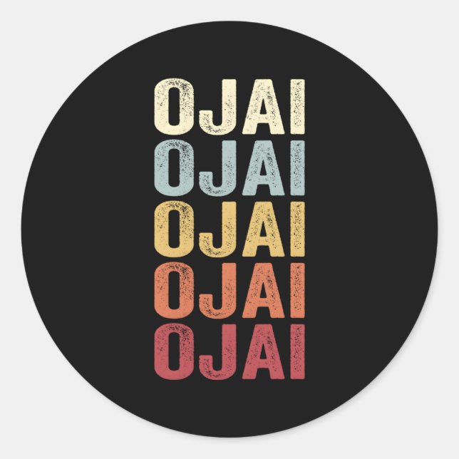 Sticker Rond Texte Ojai California Ojai Ca (Devant)