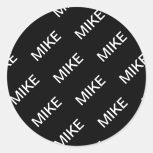 Sticker Rond Texte personnalisable Bold Modern Black & White