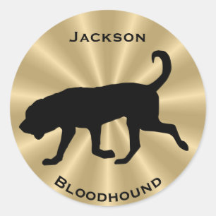Sticker Rond Texte personnalisable de silhouette de chien de