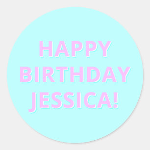 Sticker Rond Texte personnalisable Joyeux anniversaire à n'impo