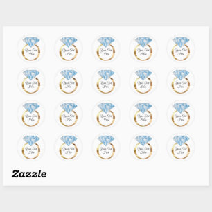 Sticker Rond Texte personnalisé de l'anneau de Mariage de diama