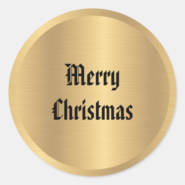 Sticker Rond Texte personnalisé de Noël dans le style ancien Vi (Devant)