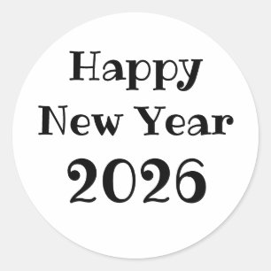 Sticker Rond Texte personnalisé moderne Bonne Année