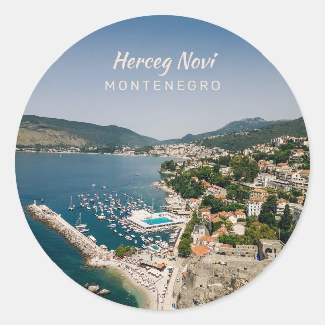 Sticker Rond Texte personnalisé Monténégro (Devant)