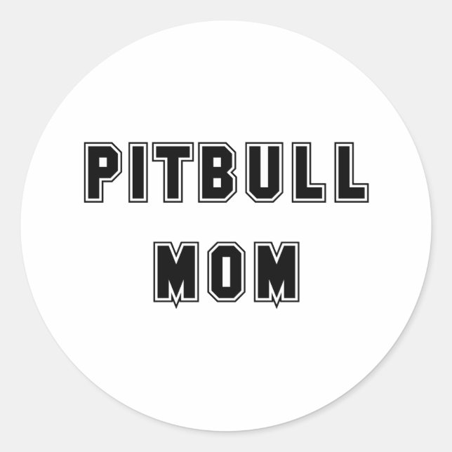 Sticker Rond Texte Pitbull Maman (Devant)