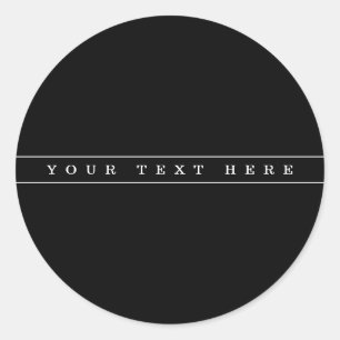 Sticker Rond Texte Simple Et Bandes Minces