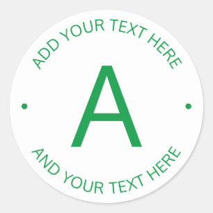 Sticker Rond Texte simple et personnalisable   Vert et blanc