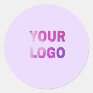 Sticker Rond texte simple minimal ajoutez votre logo/dessin ici