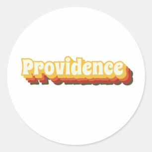 Sticker Rond Texte Vintage Providence Retro