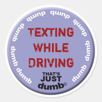 Sticker Rond Texter en conduisant
