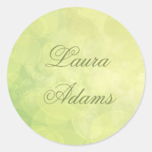 Sticker Rond texture Abstraite de chaux vert bokeh. Name.