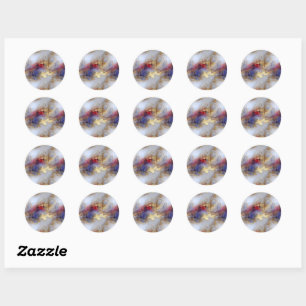 Sticker Rond Texture abstraite d'encre alcoolique avec des acce
