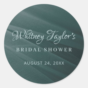 Sticker Rond Texture de Tulle turquoise