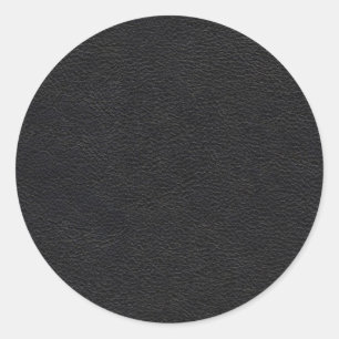 Sticker Rond Texture en cuir noir
