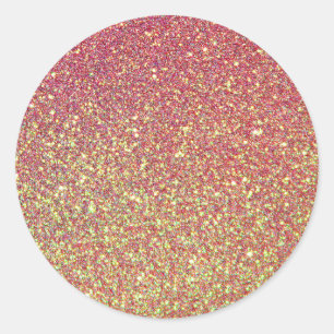 Sticker Rond Texture Parties scintillant rose or