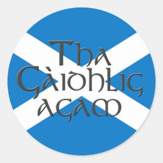 Sticker Rond Tha Gaidhlig Agam : Bratach na h-Alba