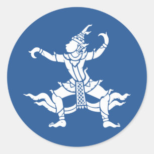 Sticker Rond ⚠ thaïlandais de signe de la Thaïlande de ⚠ 