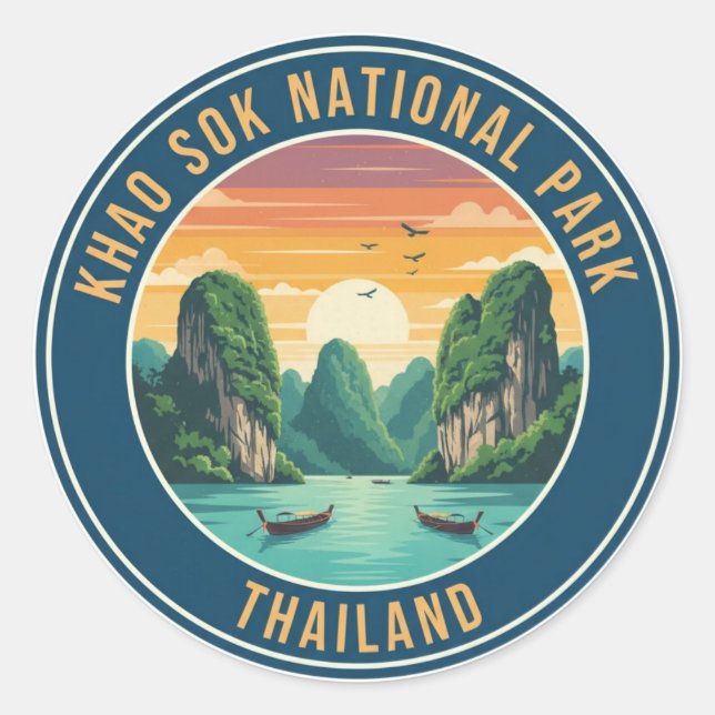 Sticker Rond Thaïlande Khao Sok National Park Travel (Devant)