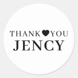Sticker Rond Thank You Christian Faith Heart Design