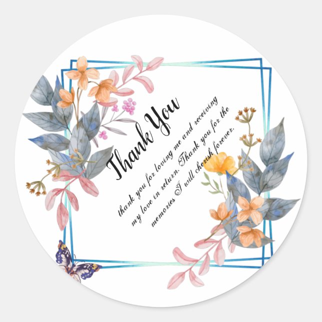 Sticker Rond Thank you design (Devant)
