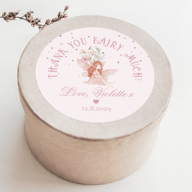 Sticker Rond Thank you Fairy Much Fairy 1st Birthday Magical (Créateur téléchargé)