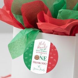 Sticker Rond Thank You First Birthday Party Meatball