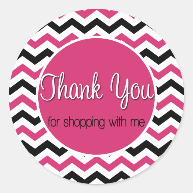 Sticker Rond Thank you for shopping with moi (Devant)