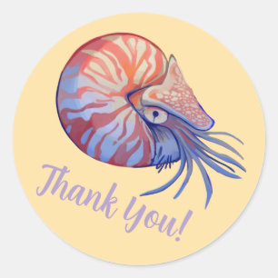 Sticker Rond Thank You, Nautilus,