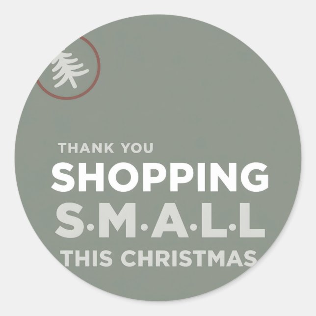 Sticker Rond Thank You Shopping Small This Christmas (Devant)