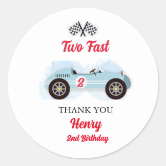 Sticker Rond Thank you Sticker, Birthday Too Fast, Vintage Race