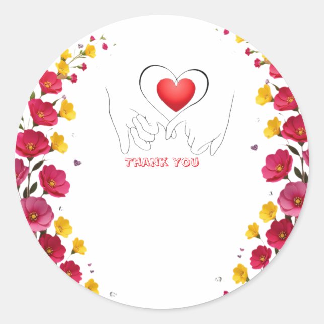 Sticker Rond Thank You Thanks With Thanks Many Thanks (Devant)