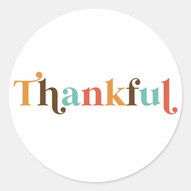 Sticker Rond Thanksgiving de la police rétro (Devant)