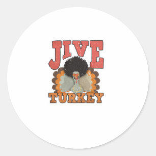 Sticker Rond Thanksgiving & Fall Apparel, Jive Turquie - Retro