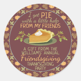 Sticker Rond Thanksgiving Friendsgiving Citrouille Humour à tar