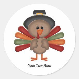 Sticker Rond Thanksgiving mignon de la Turquie