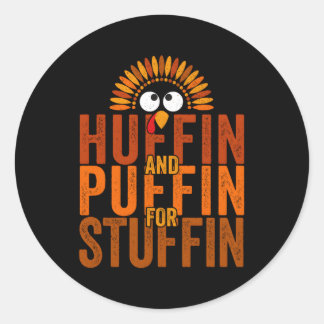 Sticker Rond Thanksgiving Run Turkey