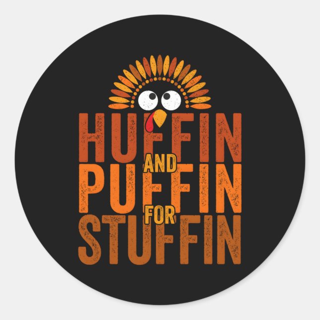 Sticker Rond Thanksgiving Run Turkey (Devant)