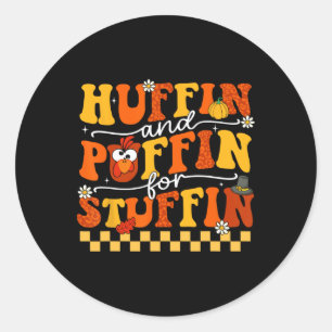 Sticker Rond Thanksgiving Run Turkey