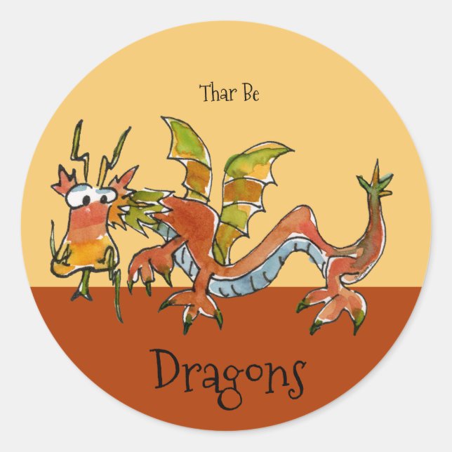 Sticker Rond Thare Be Dragons (Devant)