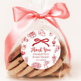 Sticker Rond That's Amore Hand Drawn Italian Bridal Shower