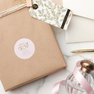 Sticker Rond Thé dansant Rose Fardée