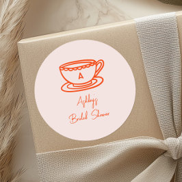 Sticker Rond Thé de Fête des mariées Thé Doodé lunaire