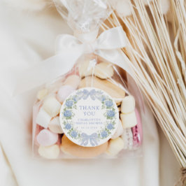 Sticker Rond Thé de mariage floral bleu